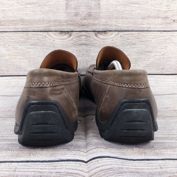 Ecco Mens Brown Leather Square Toe Slip On Casual Loafer Shoes Size US 13 EU 46 main image 5